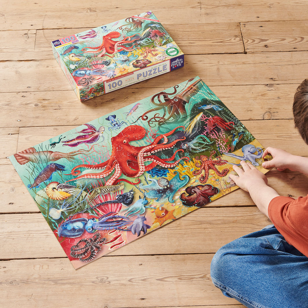 eeBoo Puzzle 100 Pieces, Love from the Octopus