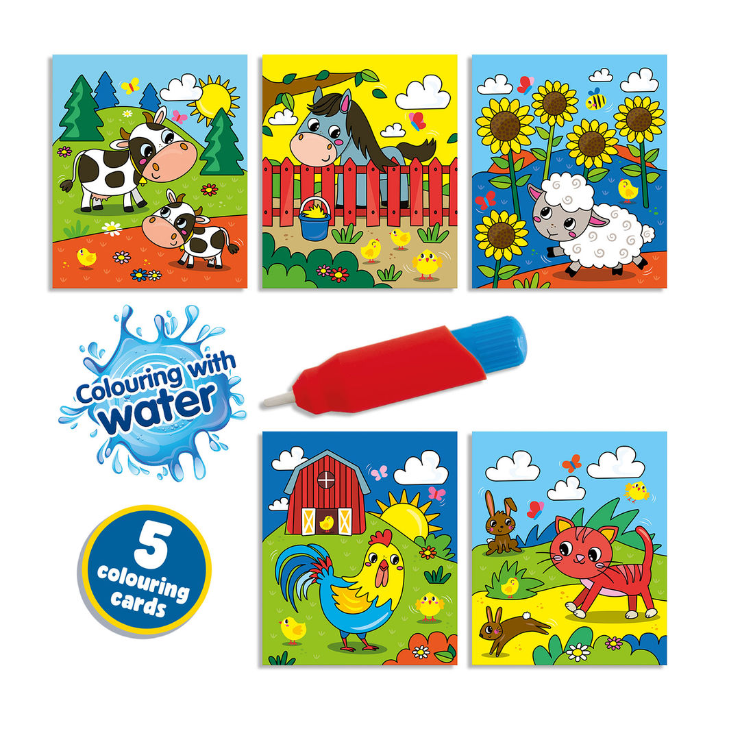 SES Creative, Paint with Water - Farm Coloring Book