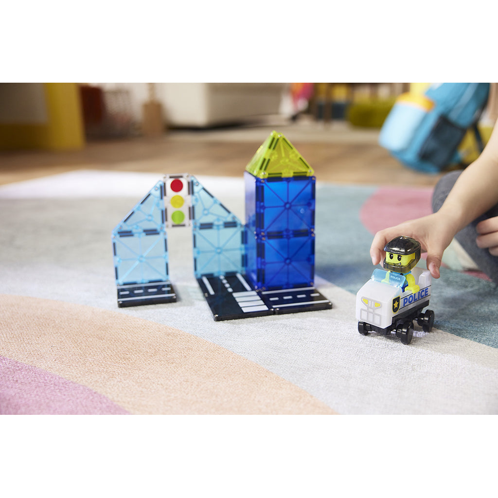 Magna-times Magnetic Building Set, Police Patrol - 20 Pieces