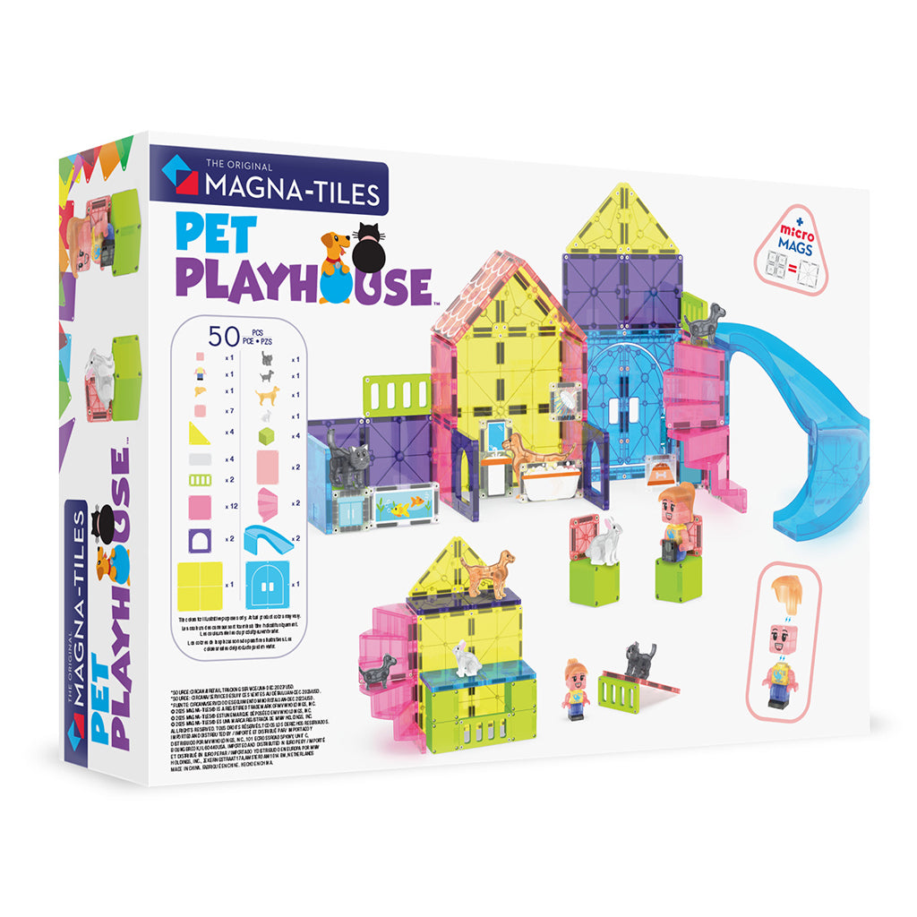 Magna-Tiles Magnetisk byggesæt, Kæledyrslegeland - 50 dele