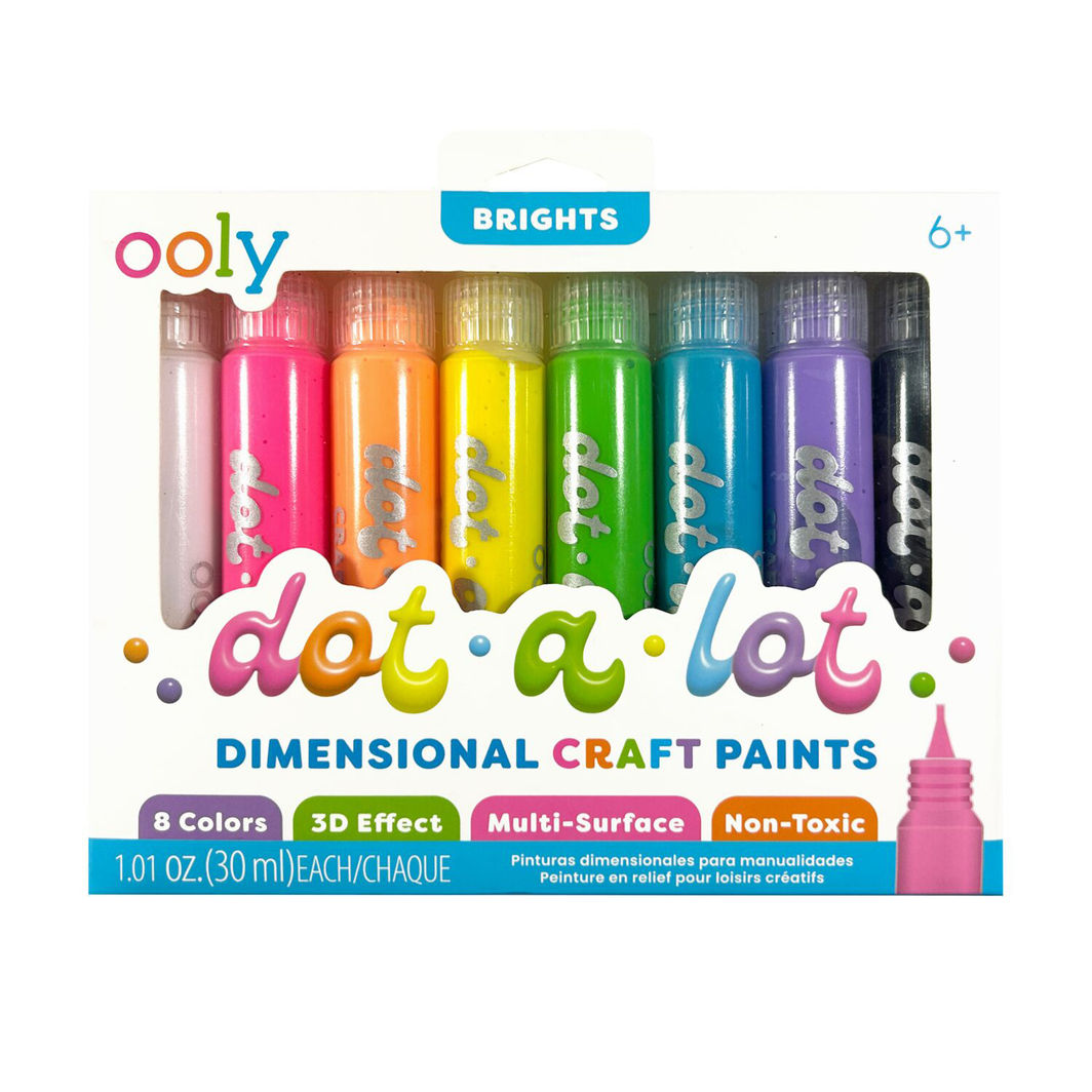 Ooly 3D effekt prikmaling 8 stk - Dot-a-Lot Bright