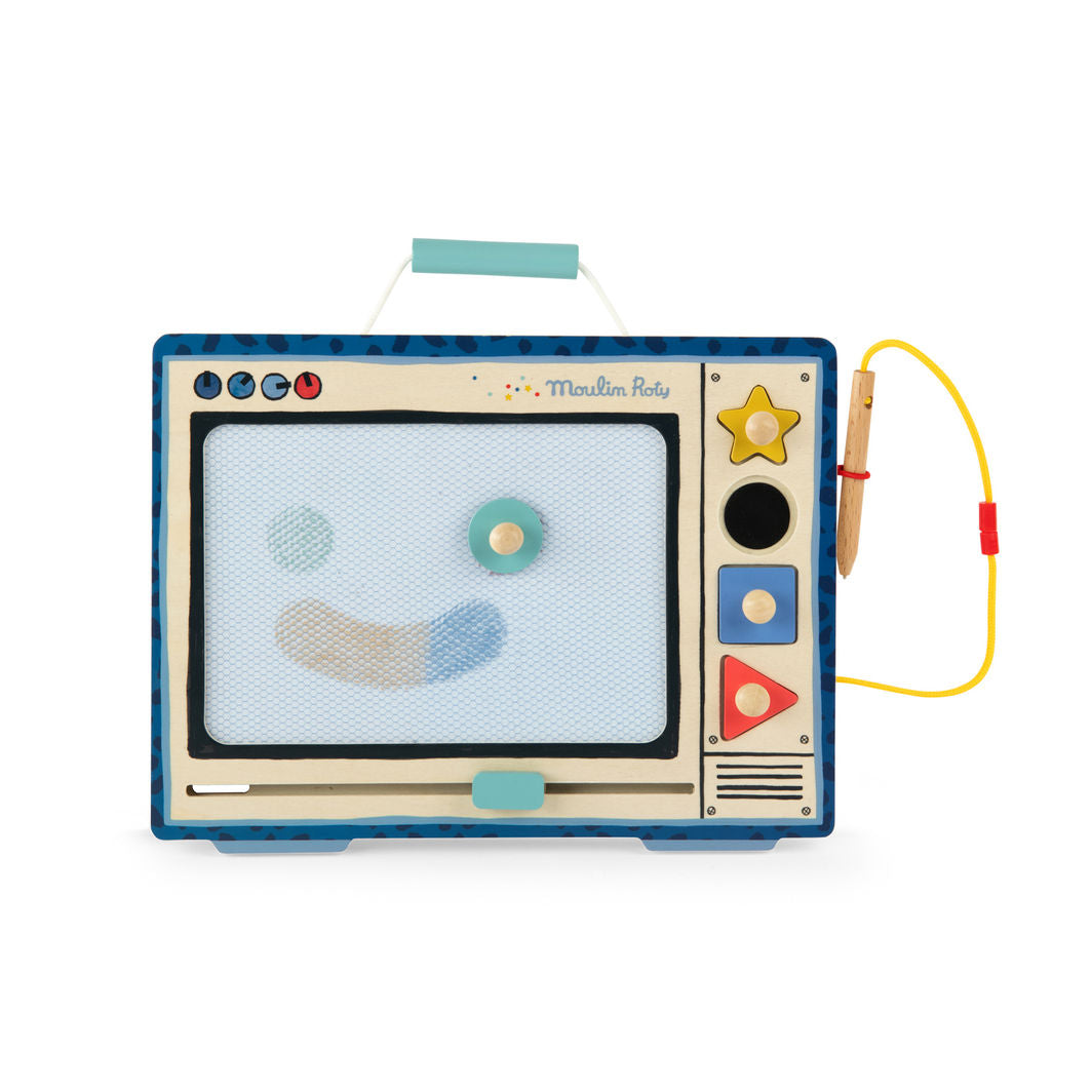 Moulin Roty Magnetic Drawing Board, Puce & Pilou