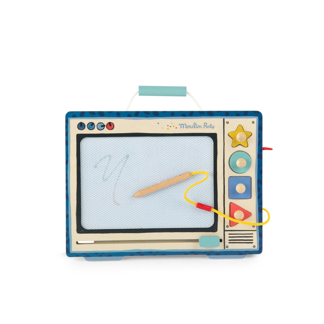 Moulin Roty Magnetic Drawing Board, Puce & Pilou