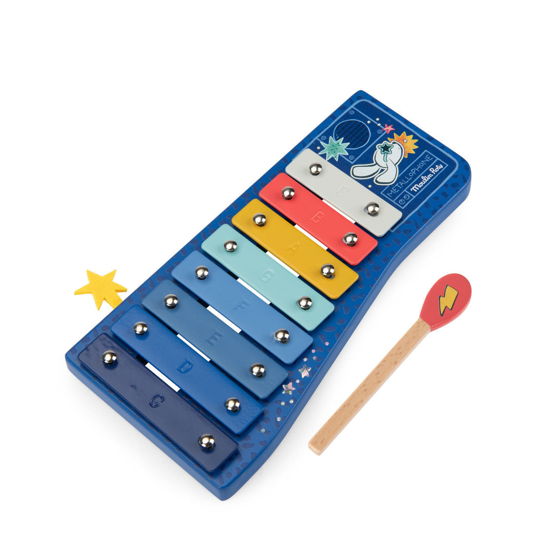 Moulin Roty Musical Instrument, Xylophone - Puce & Pilou