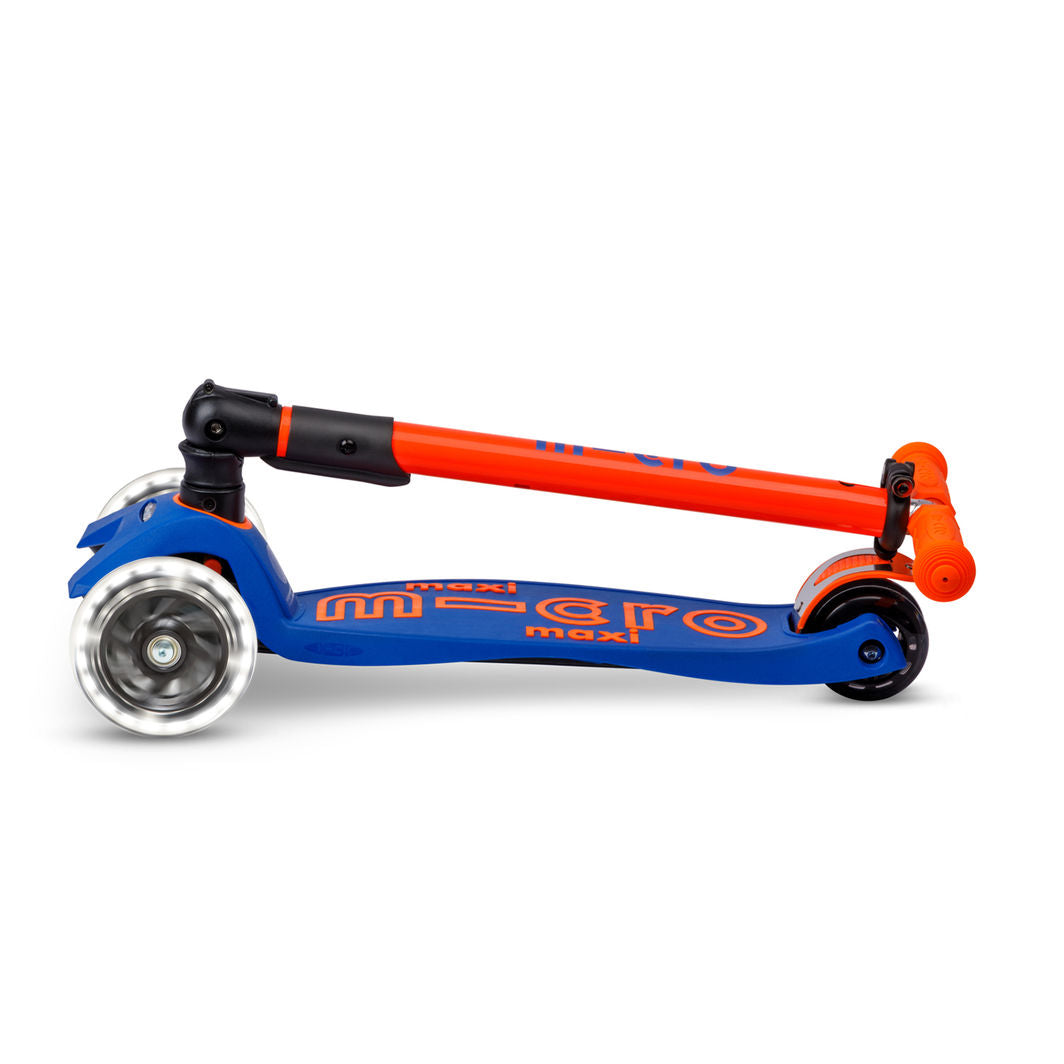 Micro Scooter, Maxi Deluxe Foldable LED - Neon Blaze Orange