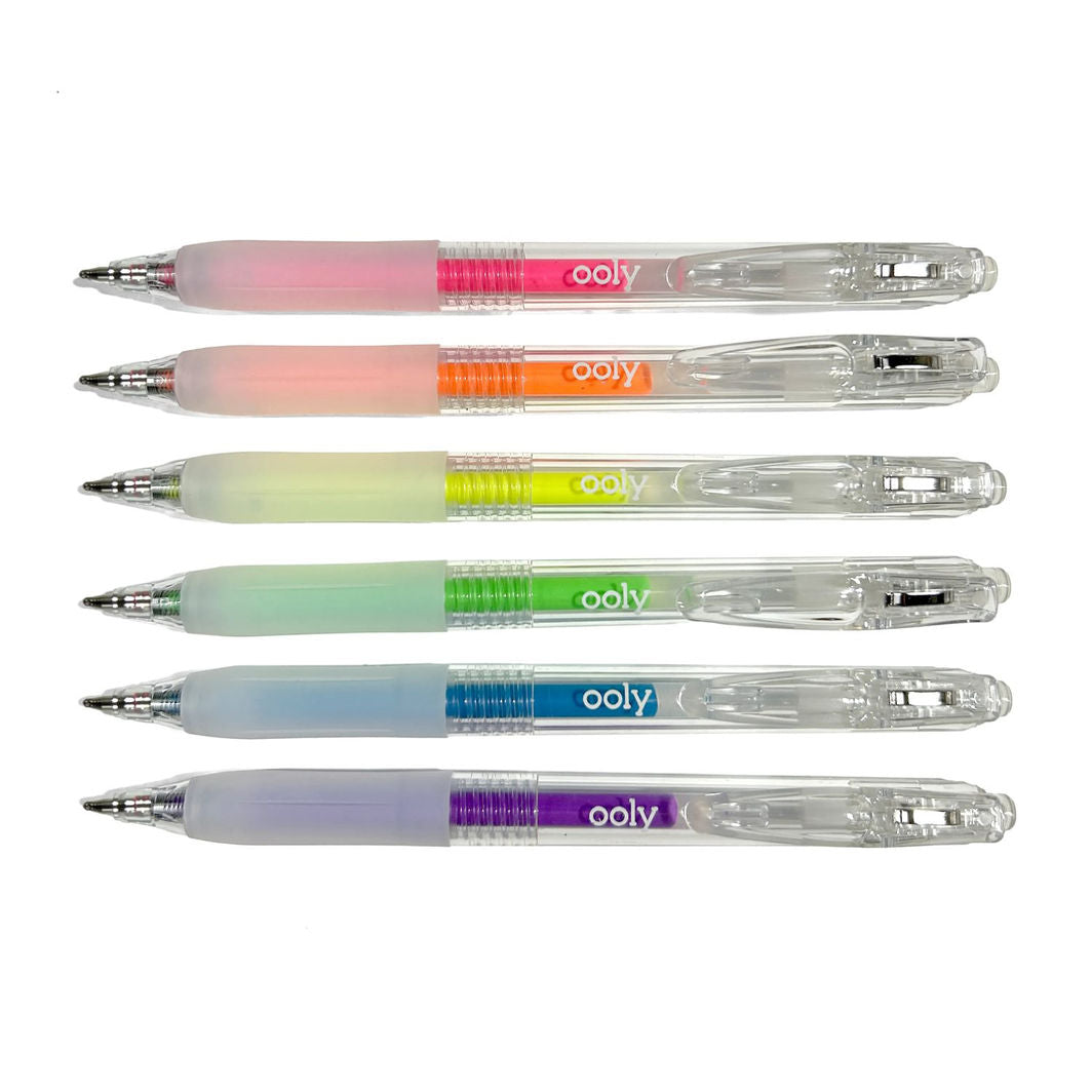 Ooly Gel Pen Set of 6, Multi-Surface Deco - Jelly Gloss Neon