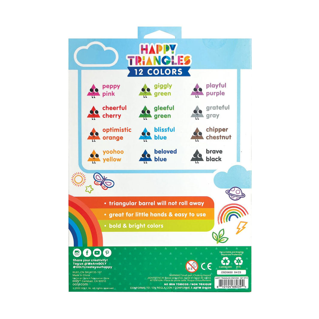Ooly Jumbo farvekridt 12 stk - Happy Triangles