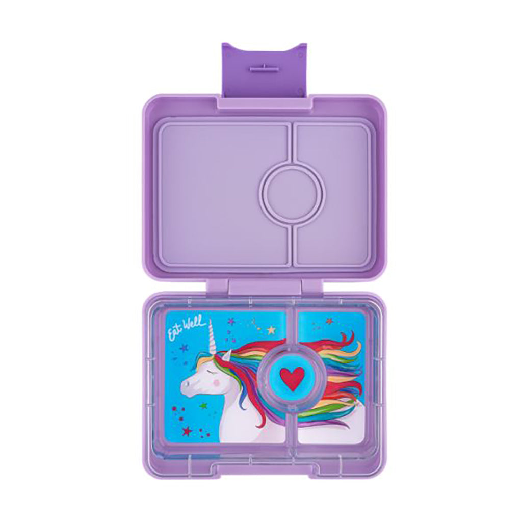 Yumbox madkasse m. 3 rum, Snack - Lavande Purple/unicorn