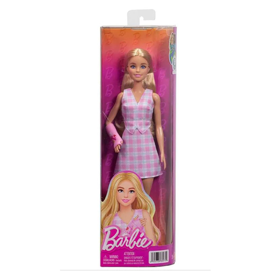 Barbie Fashionista Doll with Arm Band, Checkered Vest, and Skirt