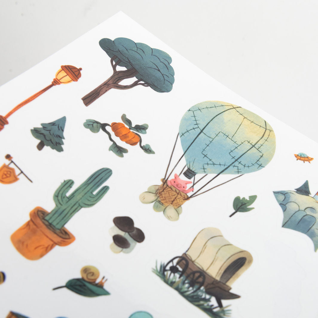Moulin Roty Coloring Book with 200 Stickers, La bande à Jojo