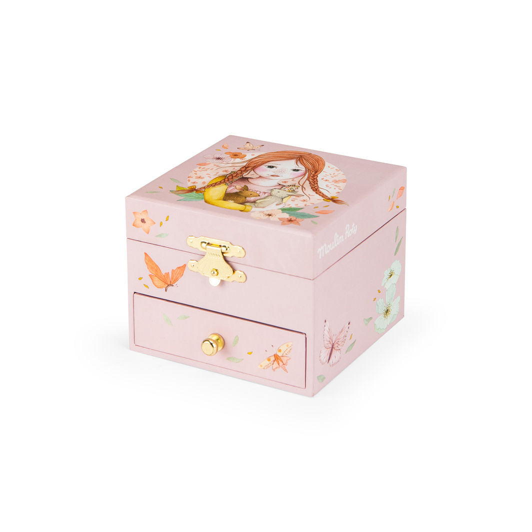 Moulin Roty Jewelry Box with Music, Les Rosalies