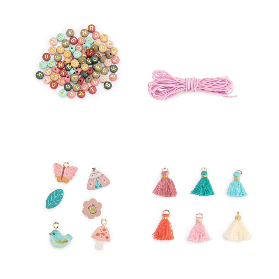 Moulin Roty Jewelry Set with Wooden Beads in Suitcase - Les Rosalies