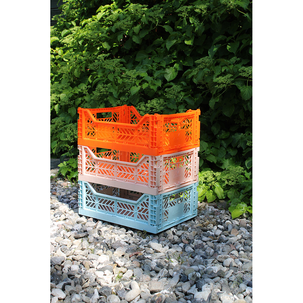 Aykasa Mini Folding Crate, Light Grey