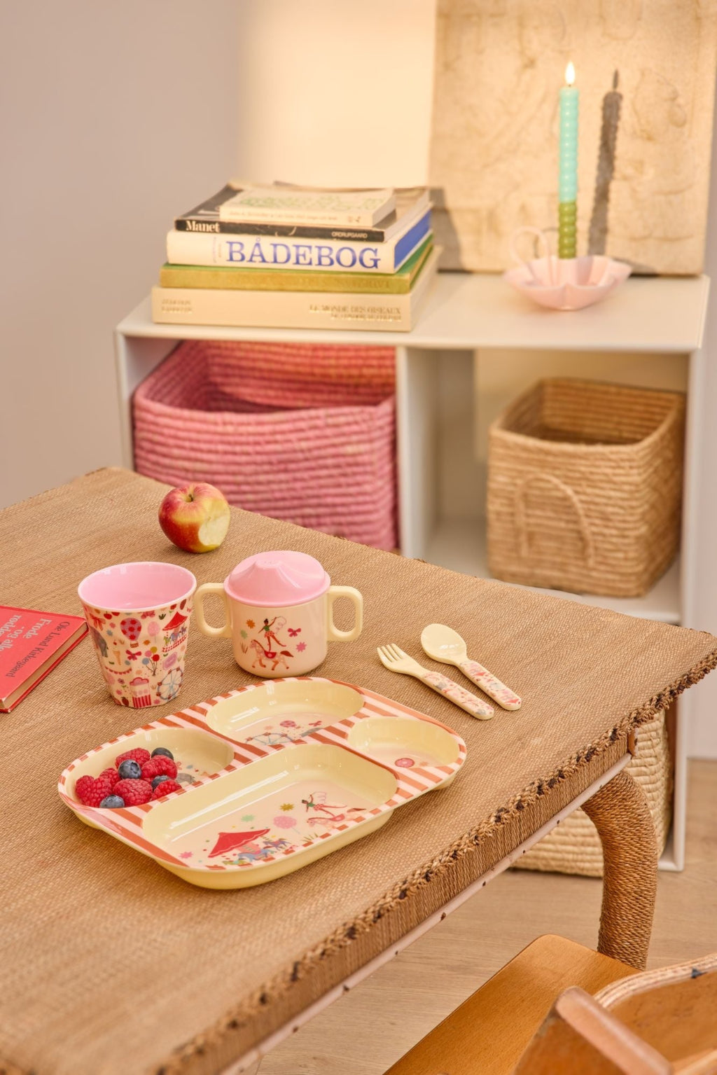 Rice Baby Dining Set in Gift Box, Pink Fun Fair
