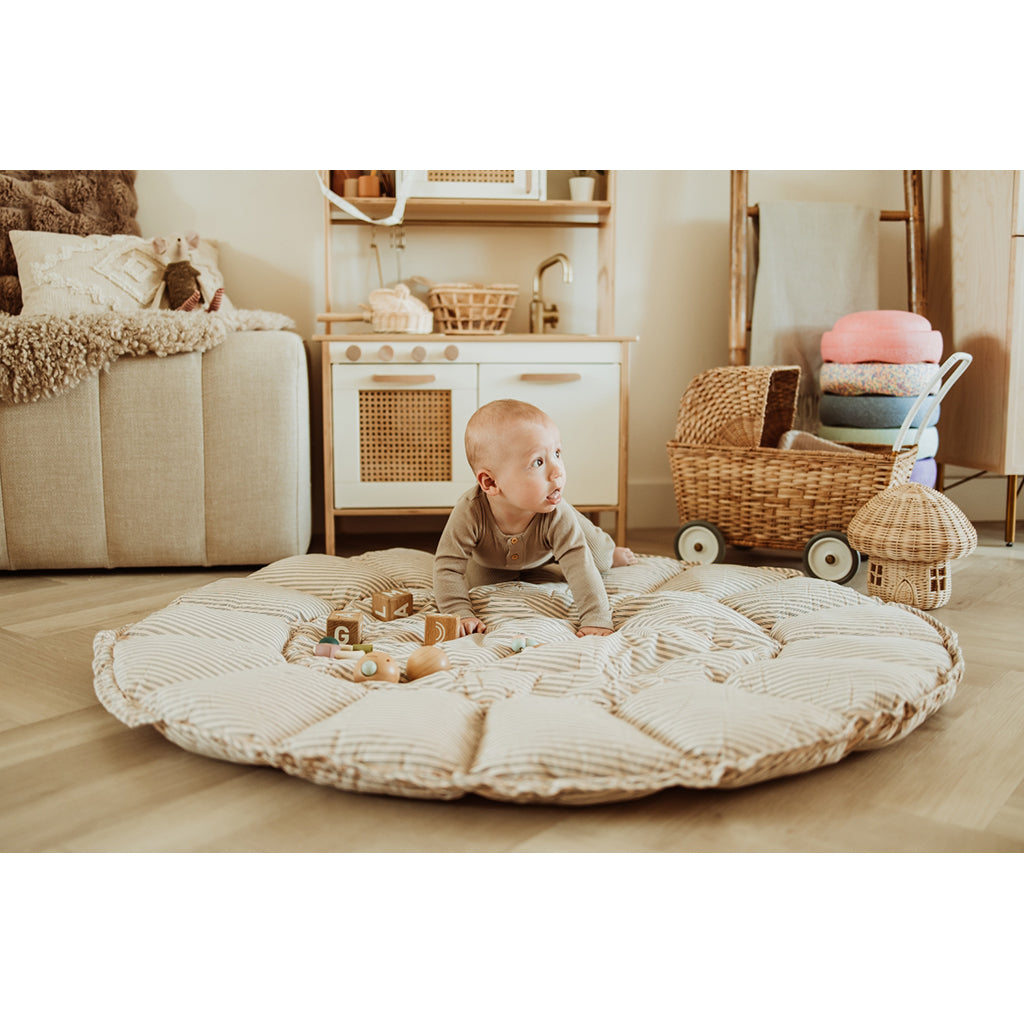 Play&Go Bloom, Three-in-One Baby Blanket, Organic - Stripes Blue