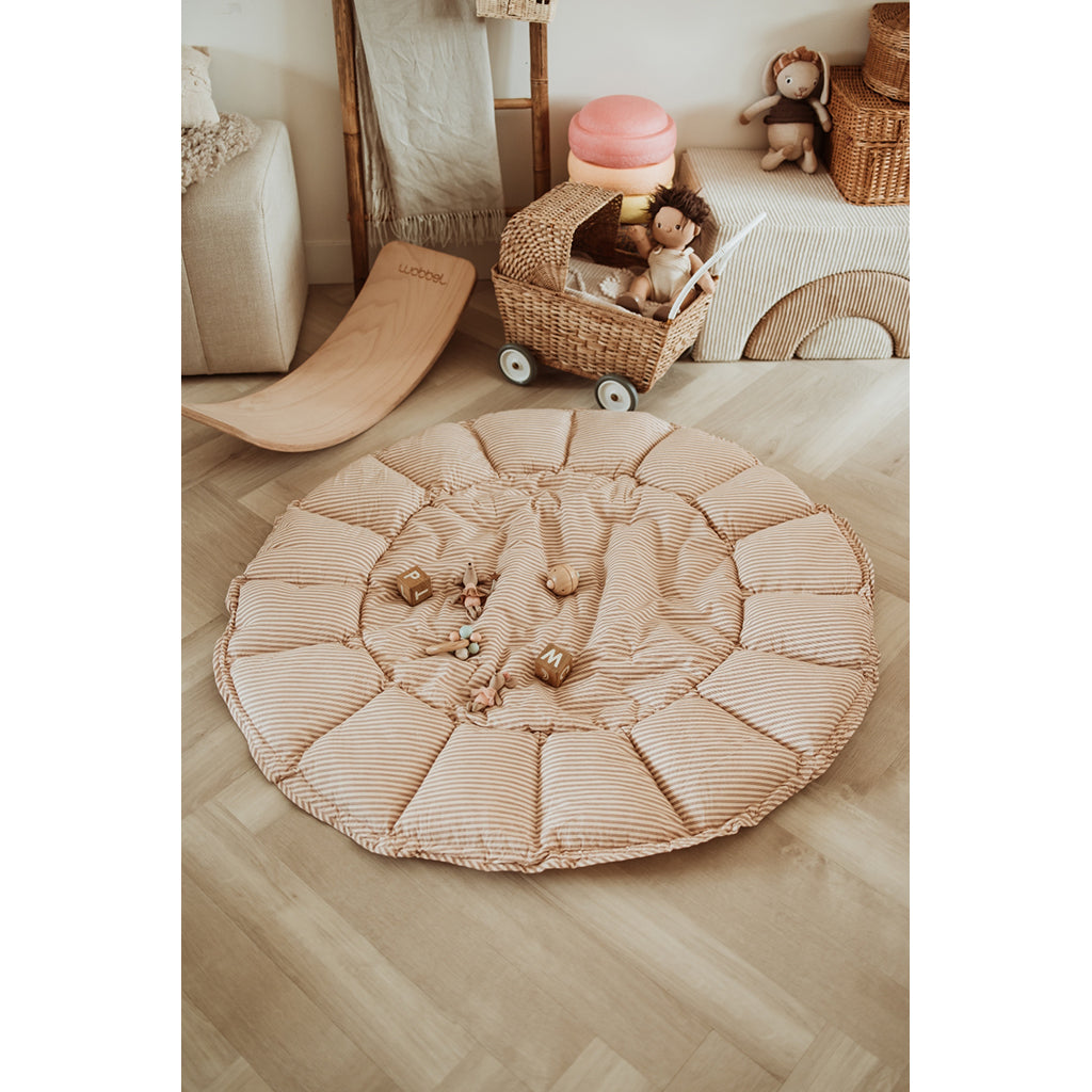 Play&Go Bloom, 3-in-1 Baby Blanket, Organic - Stripes Brown
