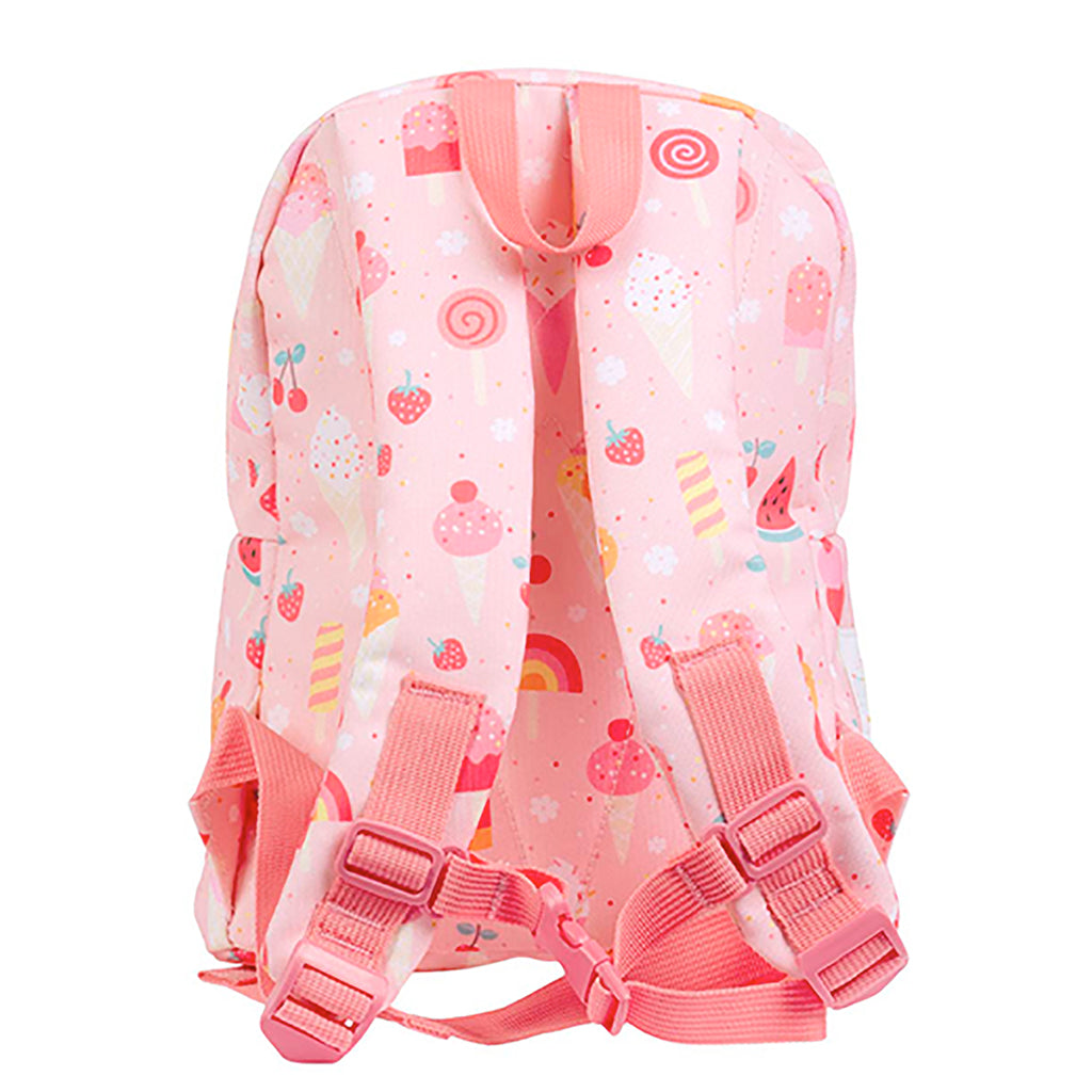 A Little Lovely Company Small Backpack – Pink with Ice Cream Cones