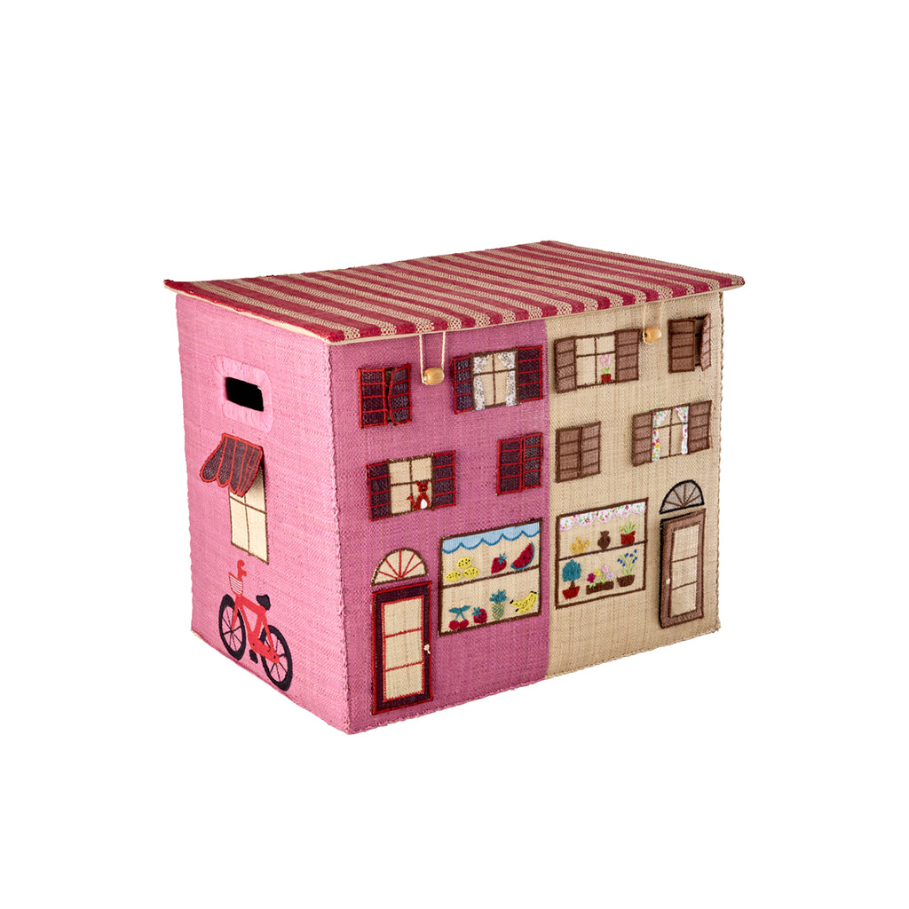 Rice Storage Basket House, Foldable, Size L - Paris Theme