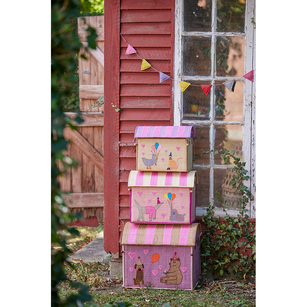 Rice Storage Basket, Pink Party Animal