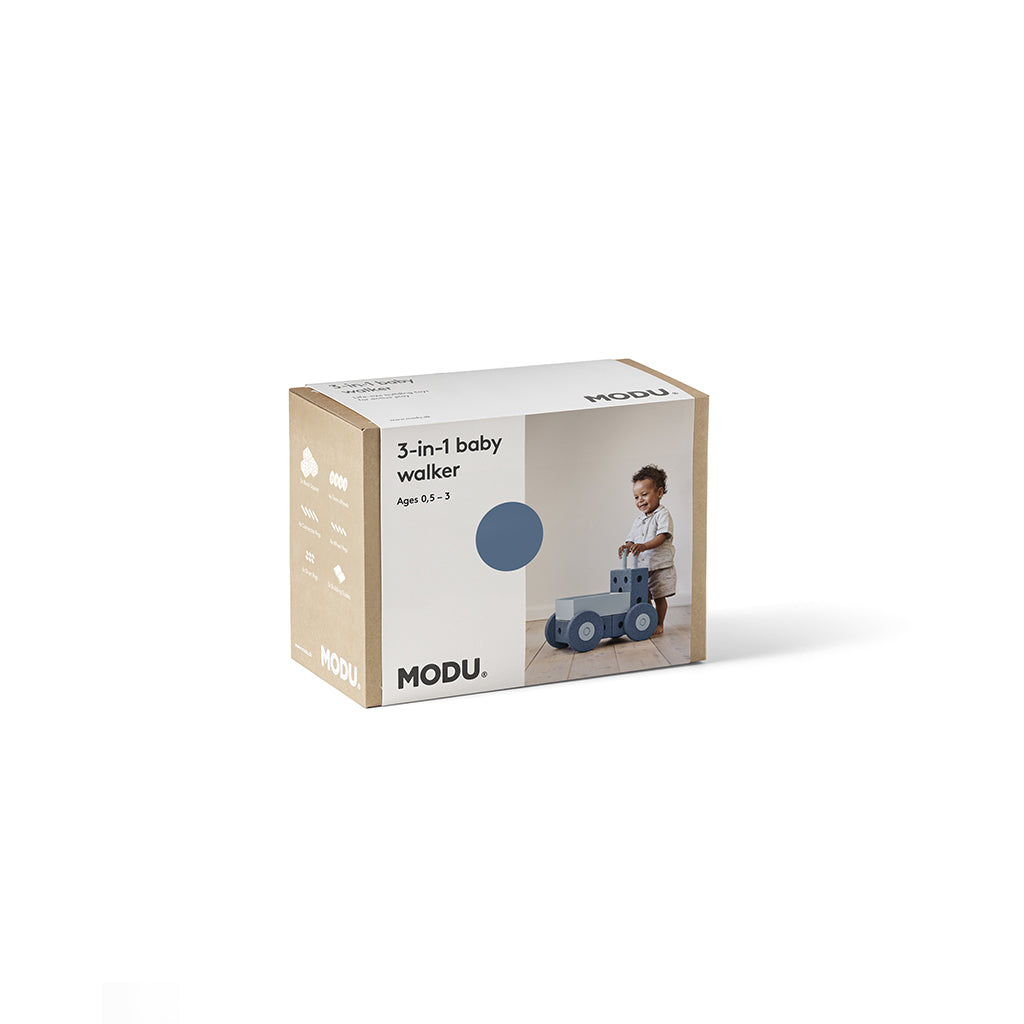 Modu 3-in-1 Walker, Foam Activity Toy - Deep Blue/Sky Blue