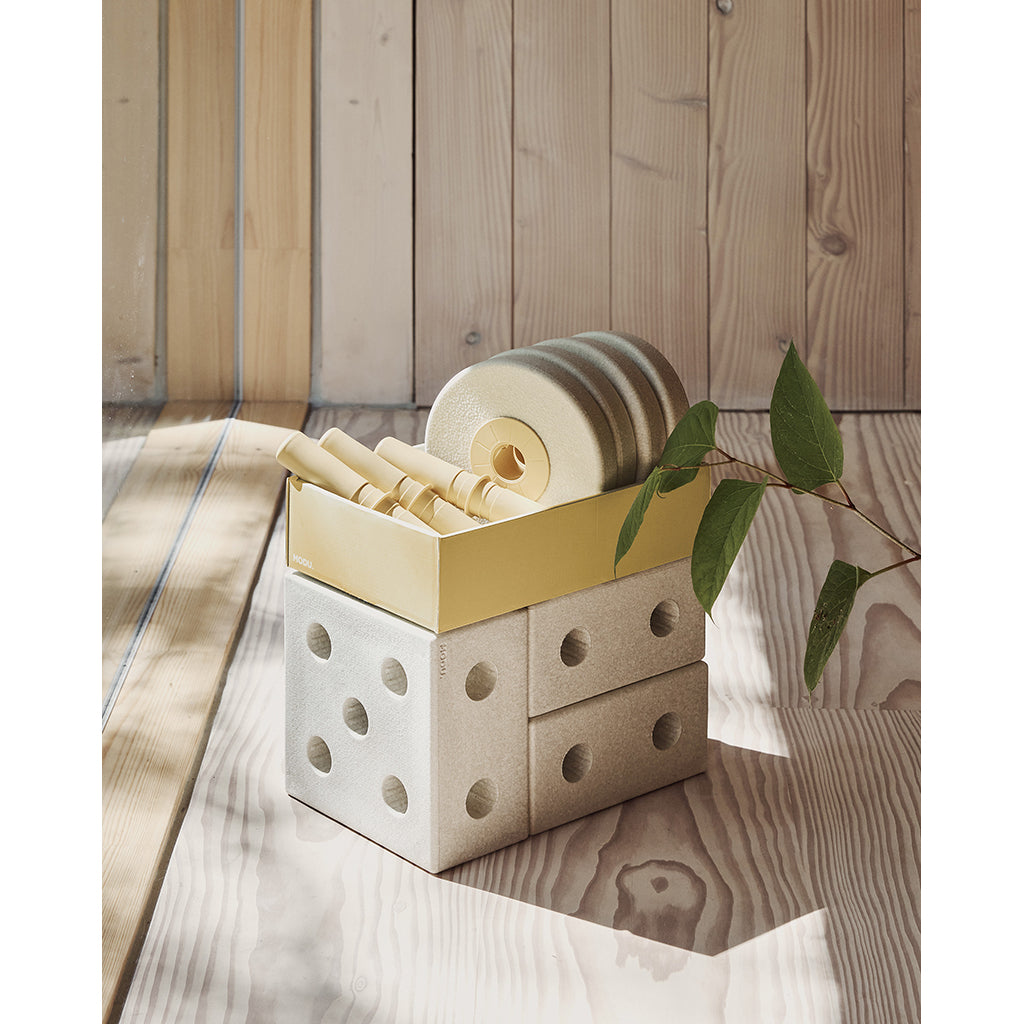 Modu 3-in-1 Walker, Activity Toy in Foam - Sand Grey/ Honey Yellow
