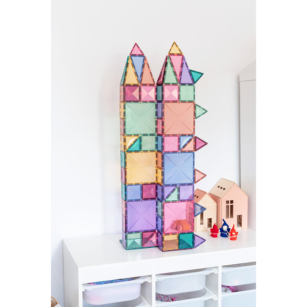 Connetix Magnetic Building Set, Starter Pack, 60 Pieces - Pastel