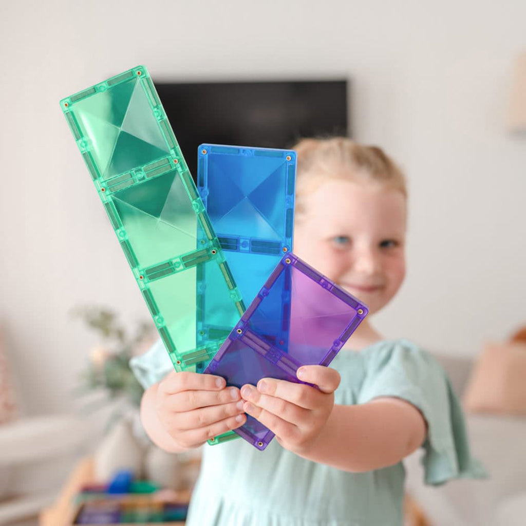 Connetix Magnetic Construction Set, Rectangle Pack – 18 Pieces – Rainbow