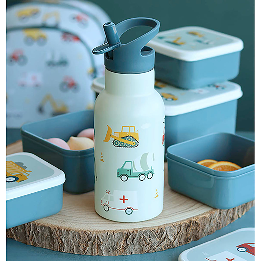 "A Little Lovely Company Stainless Steel Water Bottle, Vehicles"