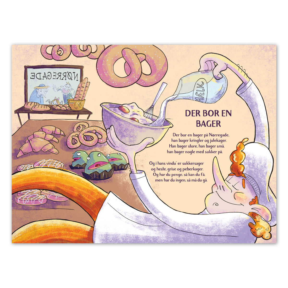 Onion Skin plakat, Der bor en bager - 30 x 40 cm