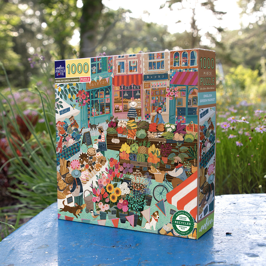 eeBoo Jigsaw Puzzle 1000 Pieces, English Green Market
