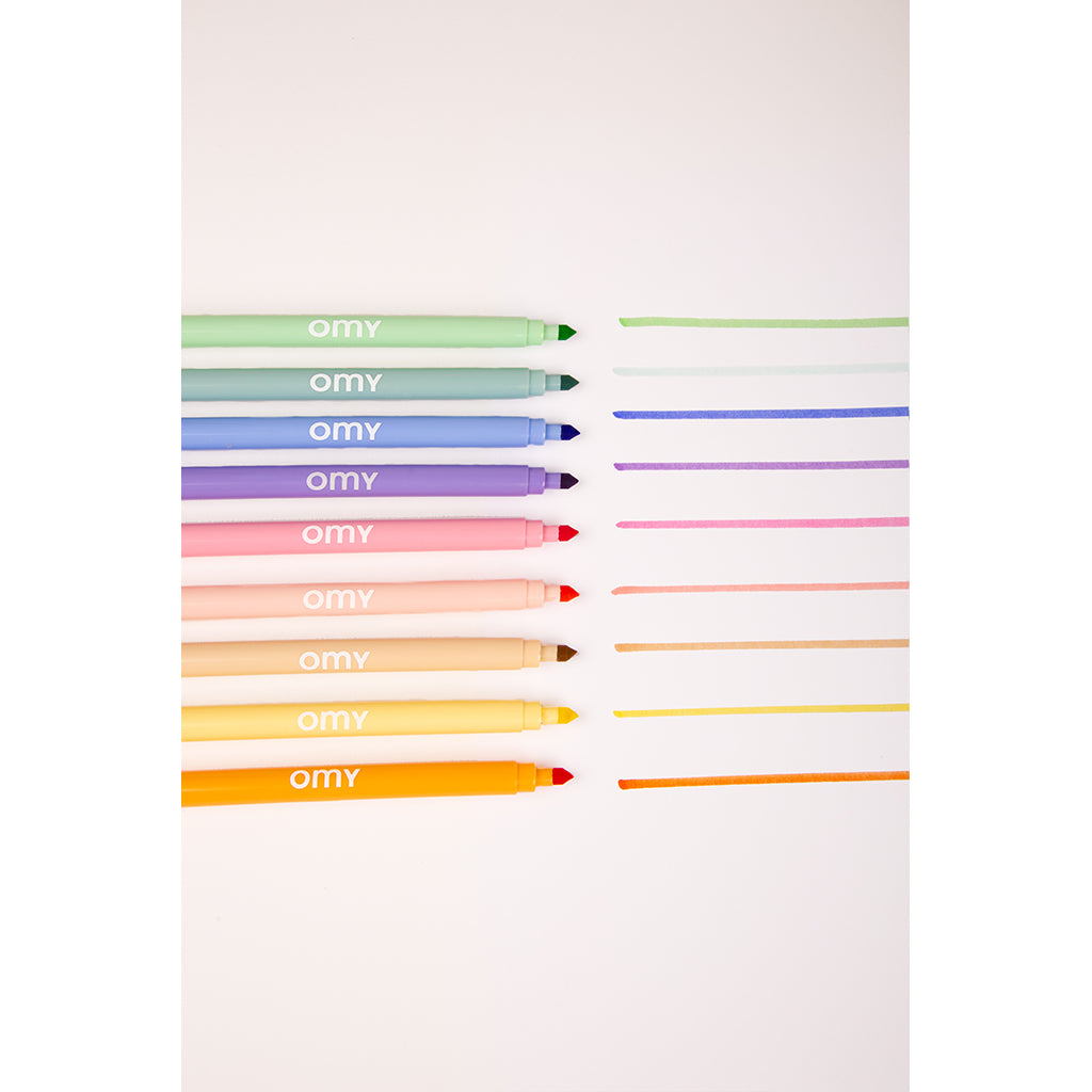 Omy Felt Tip Pens, 9 pcs – Pastel