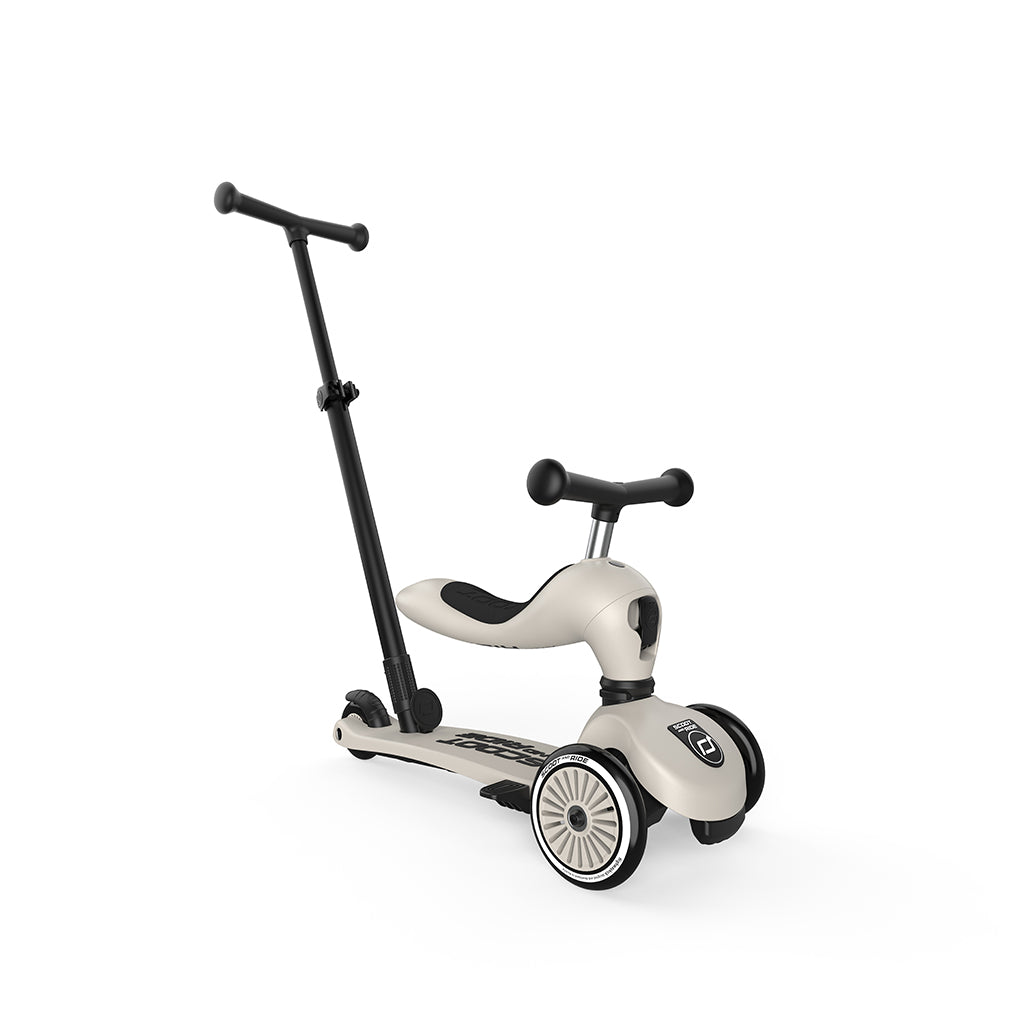 Scoot and Ride, Highway Kick 1, Push & Go Scooter with Push Bar - Ash