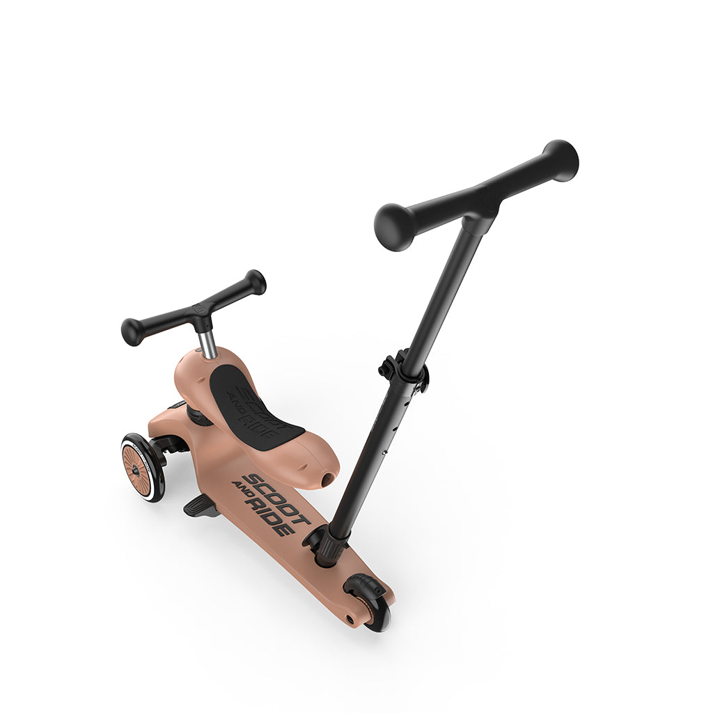 Scoot and Ride, Highway Kick 1, Push & Go scooter m skubbestang - Mocha