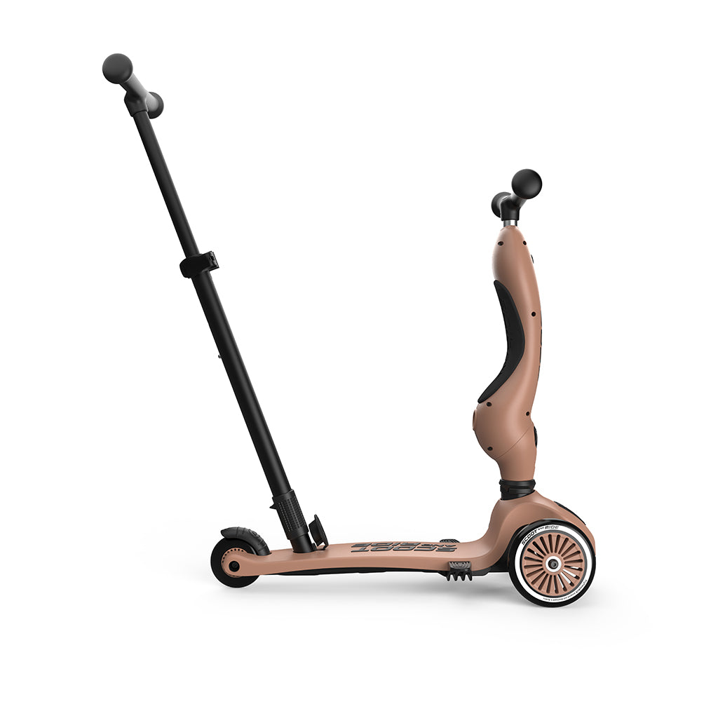 Scoot and Ride, Highway Kick 1, Push & Go scooter m skubbestang - Mocha