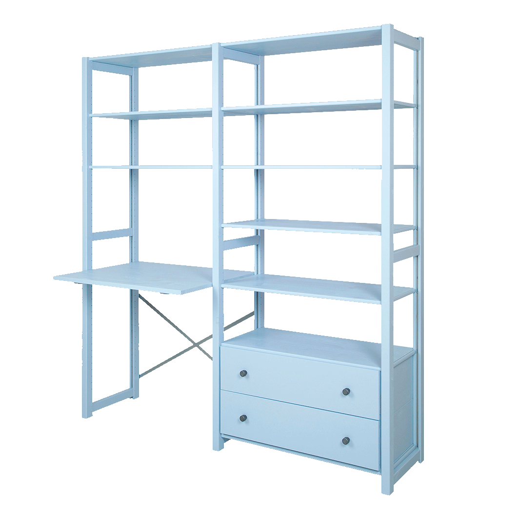 By Aulum Agger Deluxe Ladder Shelf with Desk, Various Sizes - Himalayan Blue