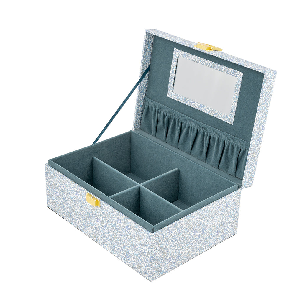 Bon Dep Jewelry Box with Liberty Print, Square - Katie and Millie Light Blue