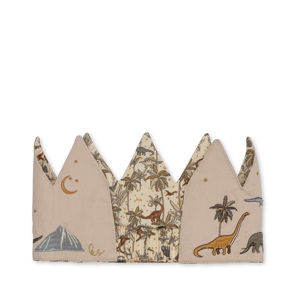 Konges Sløjd Birthday Crown, Fabric Crown with Felt Numbers, Dino - Ages 1-10