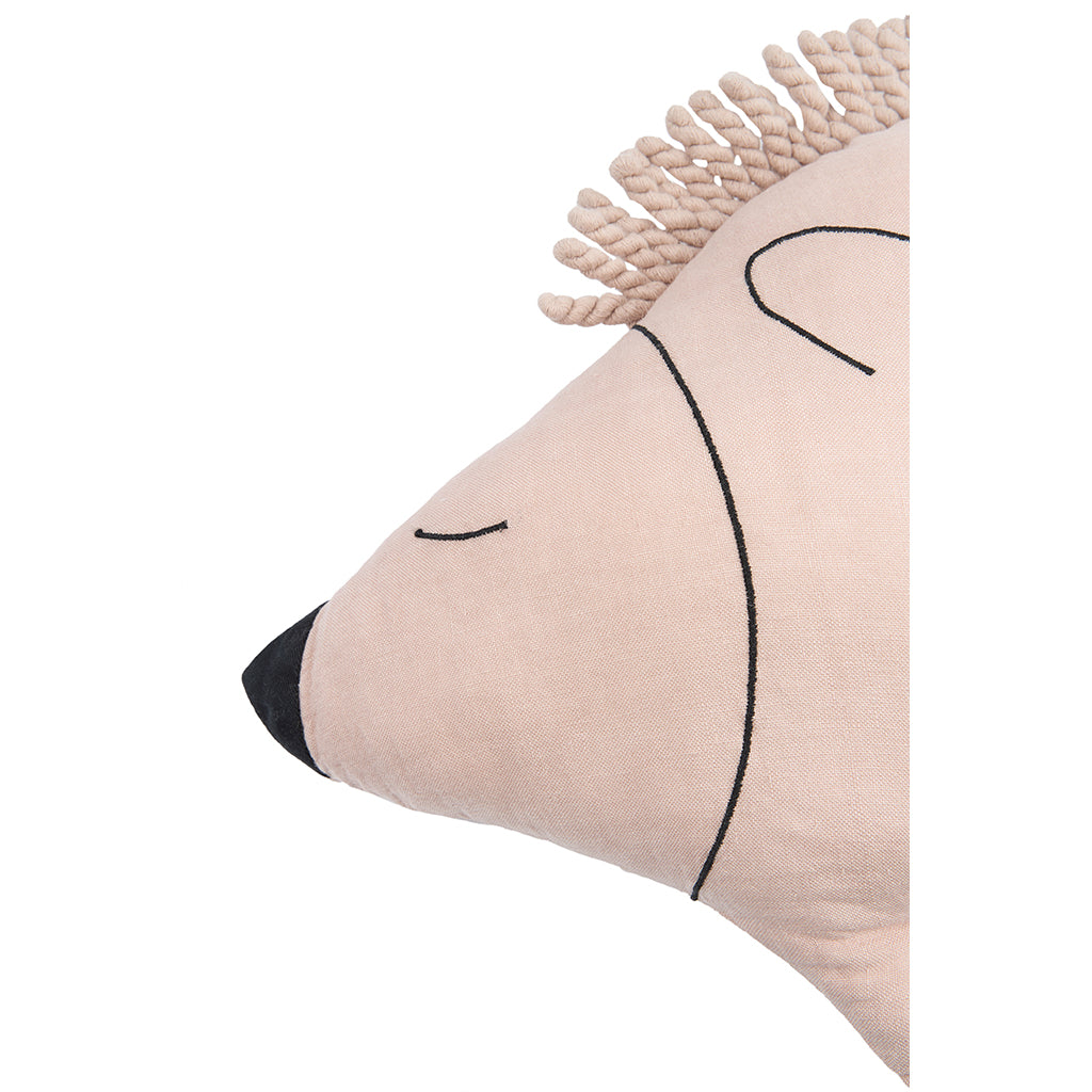 Nobodinoz Enzo pindsvin pude, vasket hør, Mauve pink