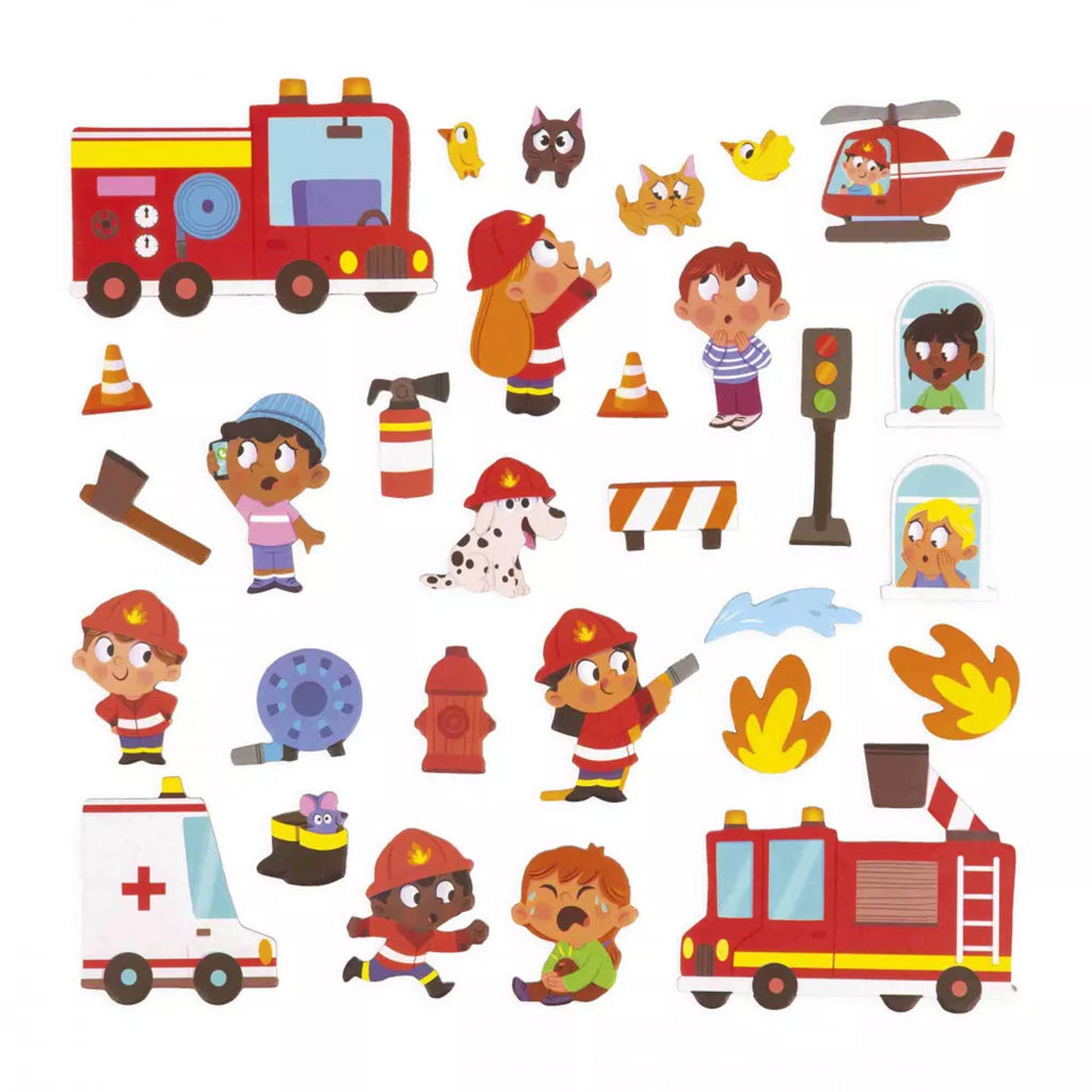 Janod Magnetbog, 30 pcs. Firefighters