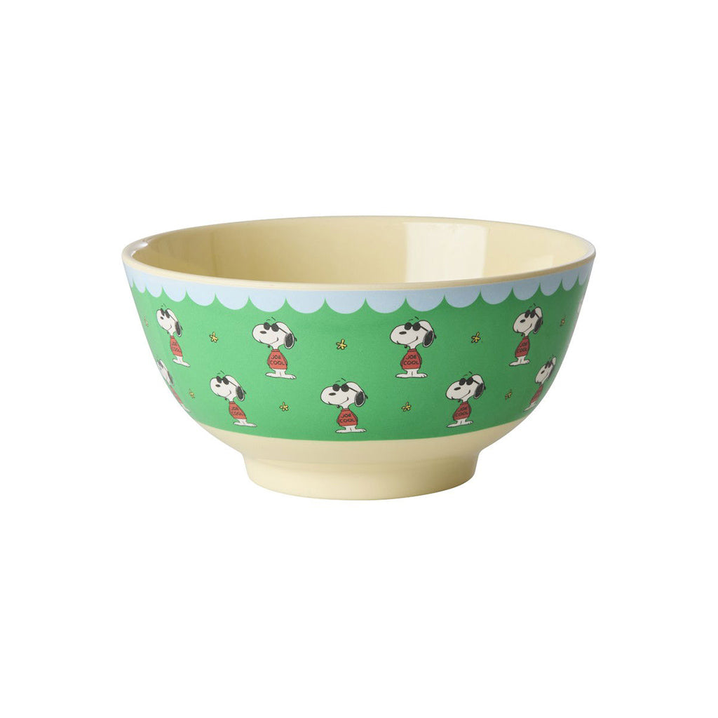 Rice Melamin skål, medium, Snoopy - Green
