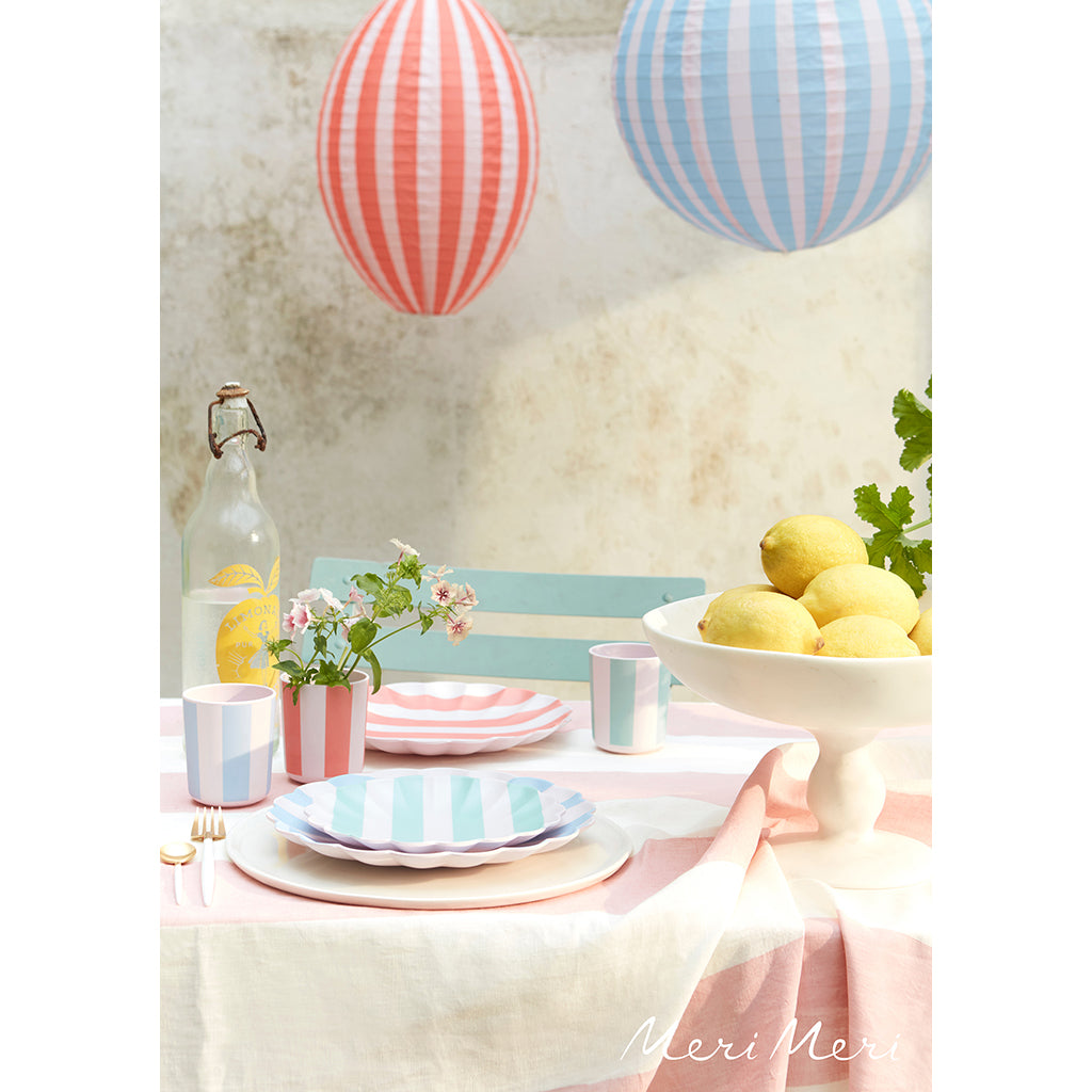 Meri Meri Paper Lanterns, Stripy Design, Set of 3 - WITHOUT LIGHT SOURCE