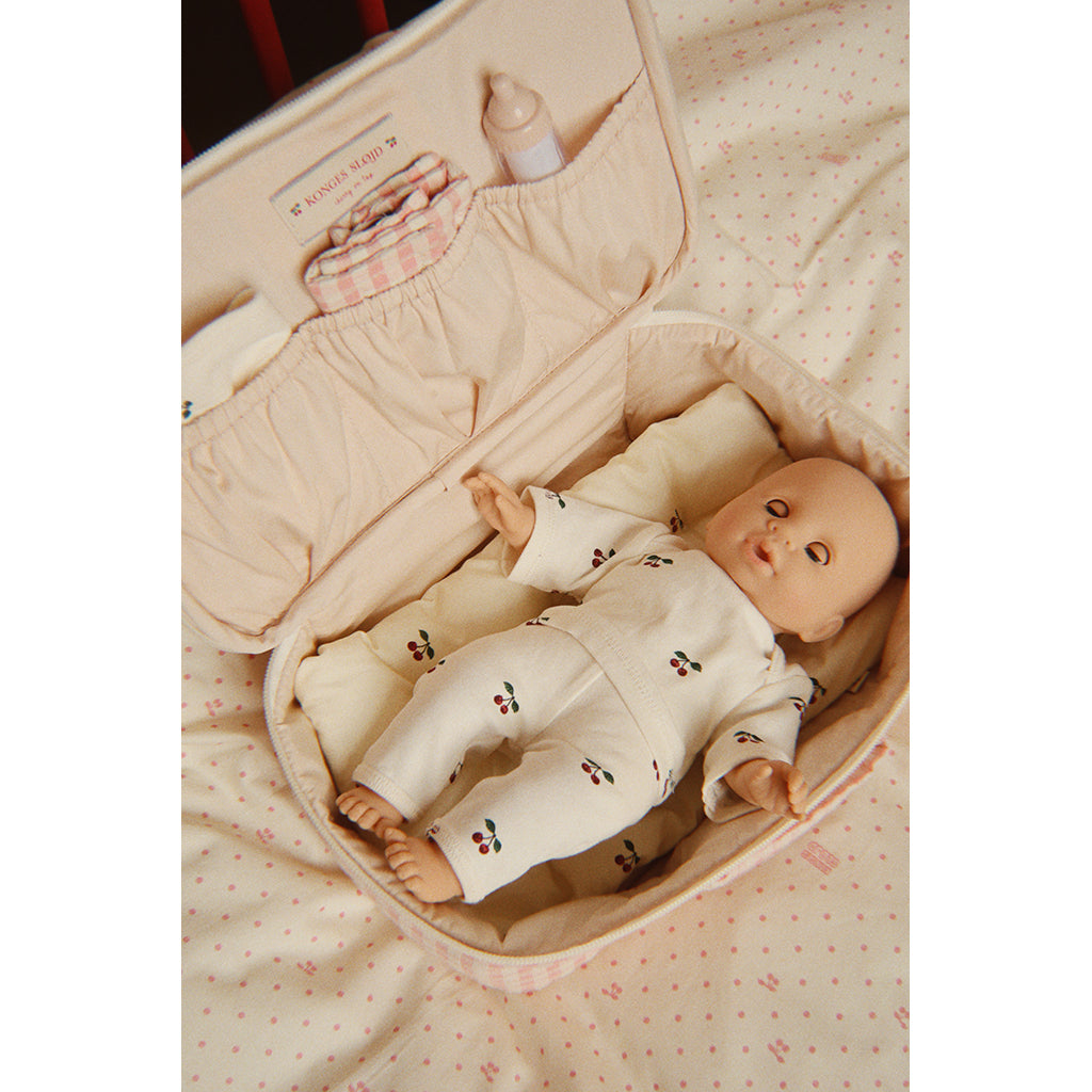 Konges Sløjd Baby Doll with Suitcase and Accessories – Pink Check