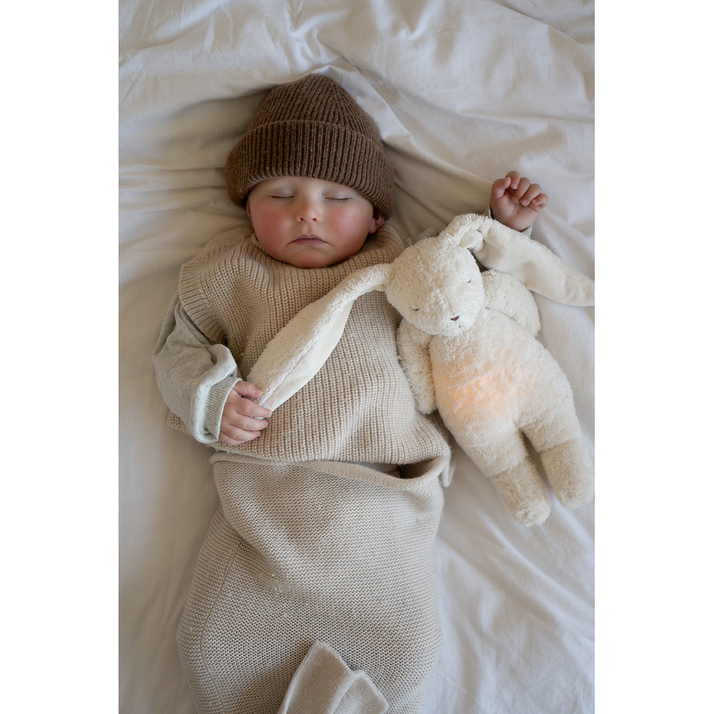 Moonie 2.0, Organic Humming Bunny with Pink Noise and Lamp - Sand