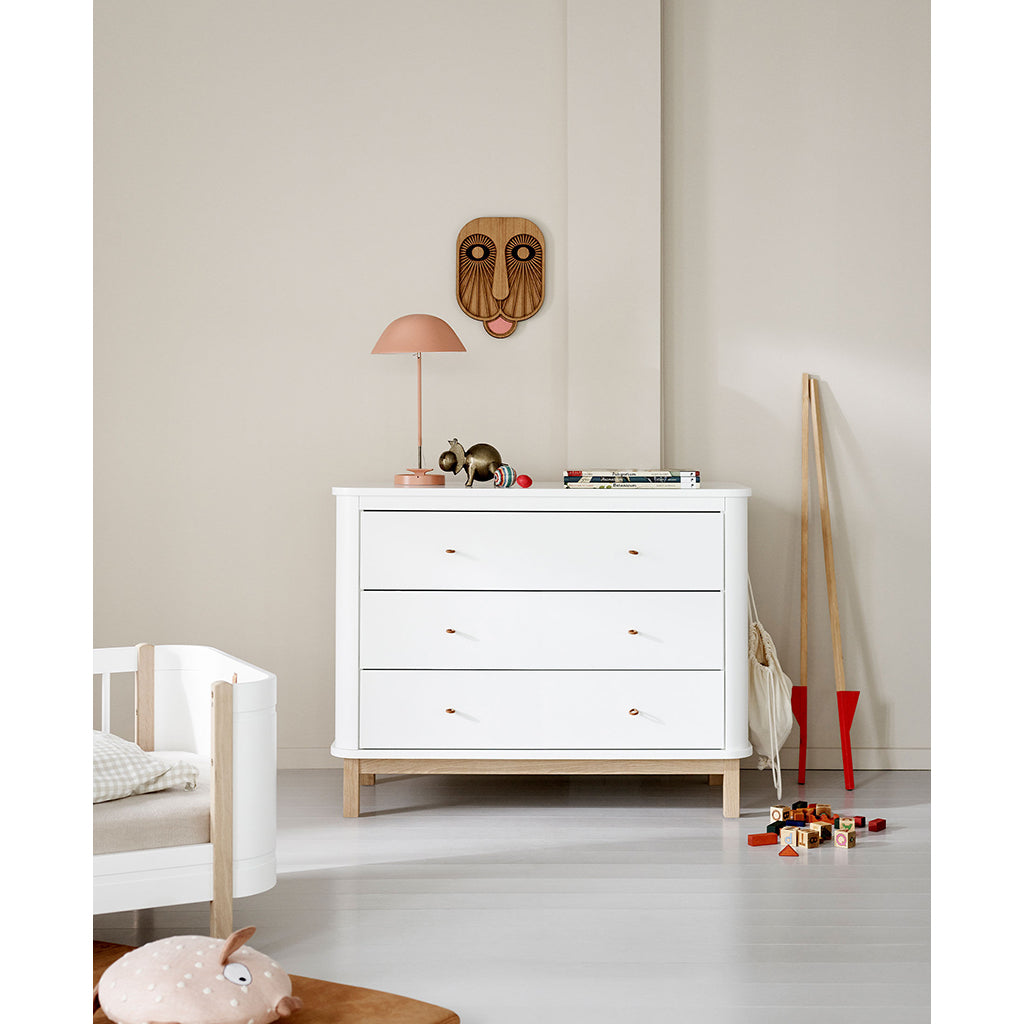 Oliver Furniture Wood Dresser with 3 Drawers - White/Oak