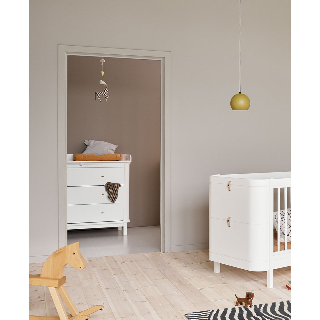 Oliver Furniture Wood Changing Dresser with 3 Drawers and Large Top - White