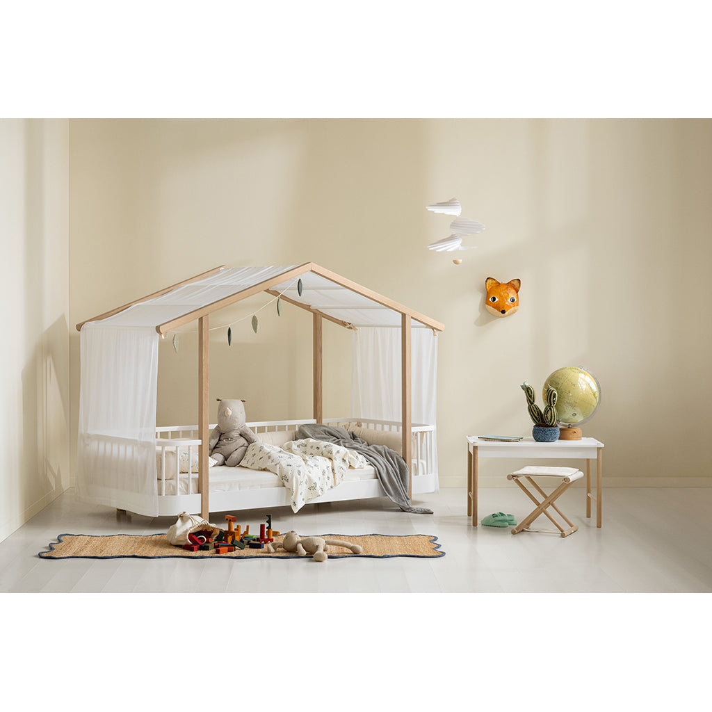 Oliver Furniture, Wood Original House Bed - White/Oak