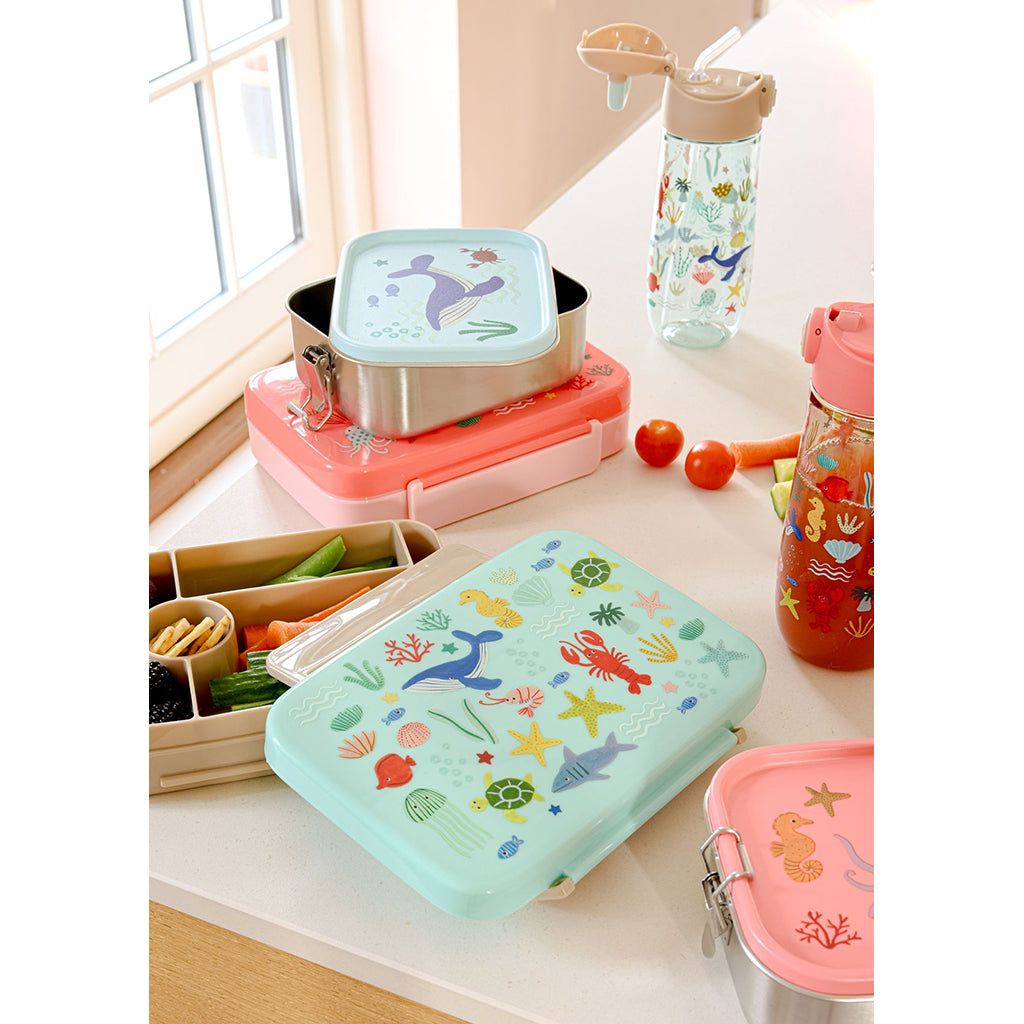Rice Water Bottle in Tritan, 550 ml - Coral Ocean Print