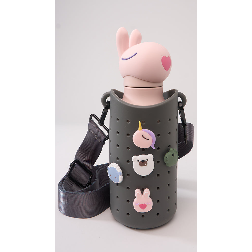 Asobu Sling Silicone Strap Bottle Holder, Smoke