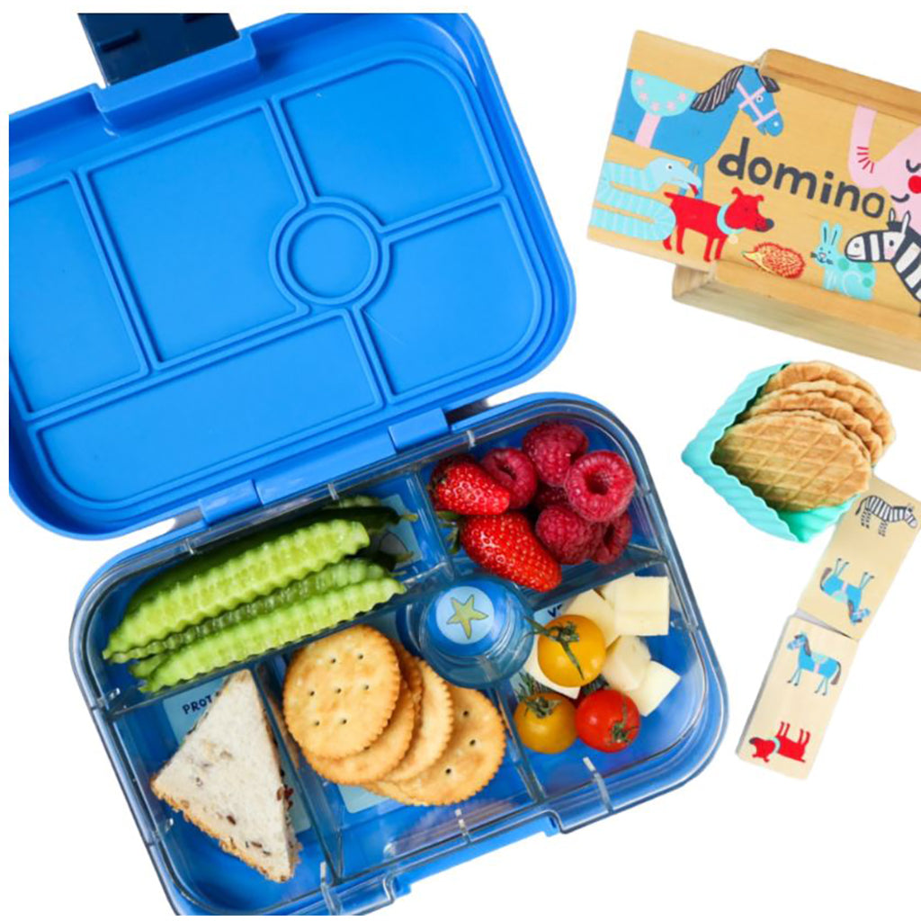 Yumbox Lunchbox with 6 Compartments, Original - Funny Monster - Surf Blue