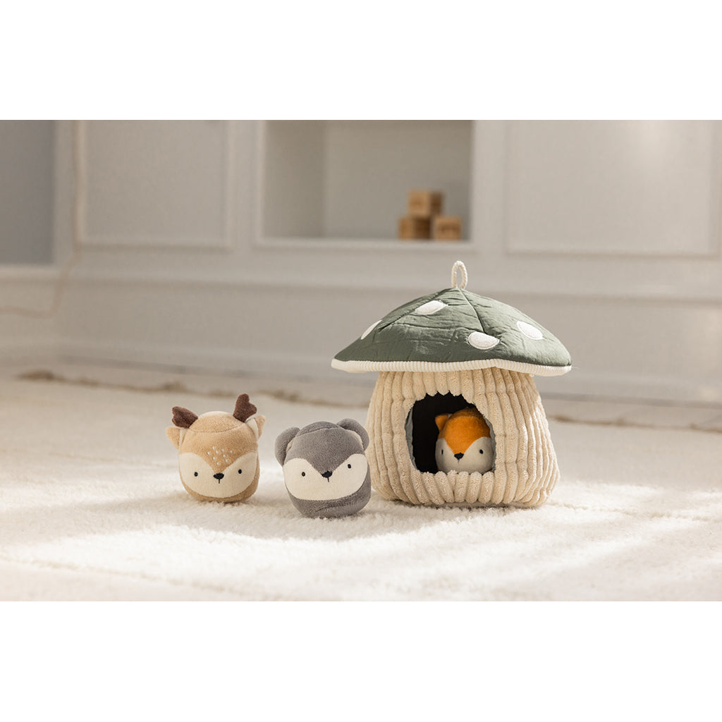 Sebra Activity Toy, Hide and Seek, Mushroom - Green